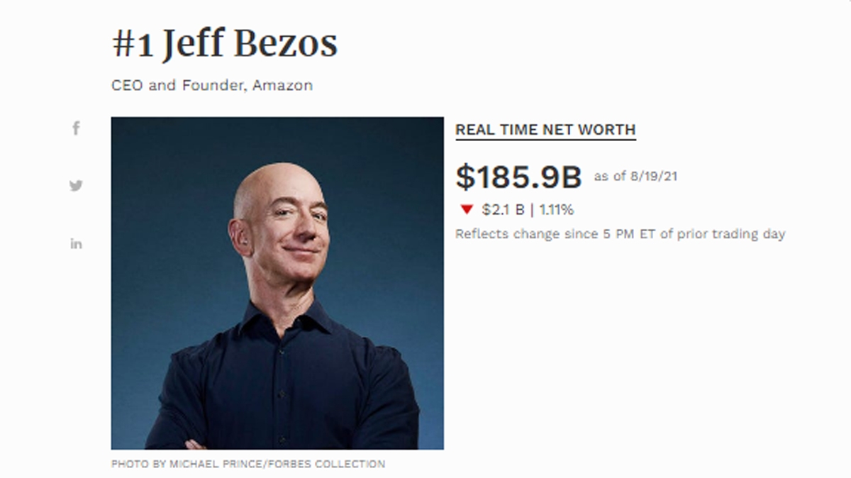 Tỷ phú Jeff Bezos là người giàu nhất hành tinh.