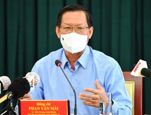 Tân Chủ tịch Ủy ban Nhân dân Thành phố Hồ Chí Minh, ông Phan Văn Mãi phát biểu tại một cuộc họp báo. (Nguồn: baochinhphu.vn)