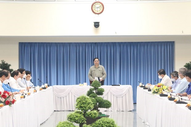 PM inspects COVID-19 prevention and control in Dong Nai province PM Pham Minh Chinh speaks at the working session with Dong Nai province's leaders. (Photo: VNA)