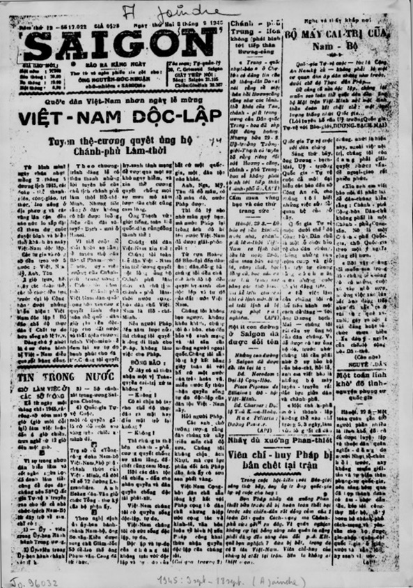 Ngày 2/9/1945 ở Sài Gòn: Cờ hoa Đại lộ Cộng hòa ngày lễ Độc lập