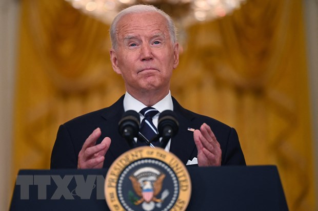 Tổng thống Mỹ Joe Biden phát biểu tại Nhà Trắng ngày 18/8/2021. (Ảnh: AFP/TTXVN)