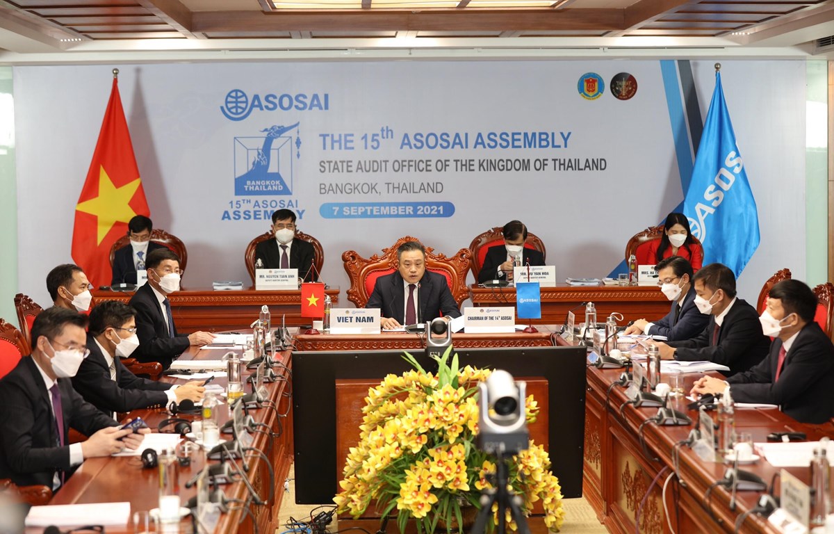 Lễ khai mạc Đại hội Tổ chức các Cơ quan Kiểm toán tối cao (SAI) châu Á (ASOSAI) lần thứ 15, ngày 7/9. (Ảnh: Vietnam+)