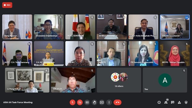 Vietnam chairs meeting of Initiative for ASEAN Integration Task Force Participants in the virtual 65th IAI Task Force meeting (Source: VNA)