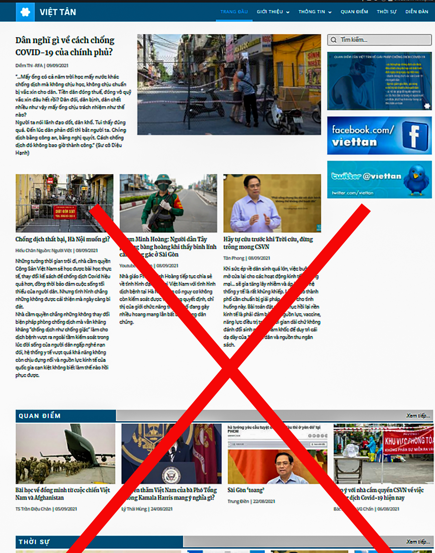 Trang web của Việt Tân xuyên tạc công tác phòng, chống dịch Covid-19 của Đảng, nhà nước và nhân dân ta