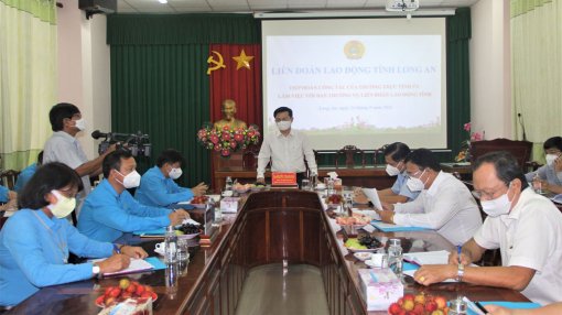 Thường trực Tỉnh ủy làm việc với Ban Thường vụ Liên Đoàn Lao động tỉnh Thường trực Tỉnh ủy làm việc với Ban Thường vụ Liên Đoàn Lao động tỉnh
