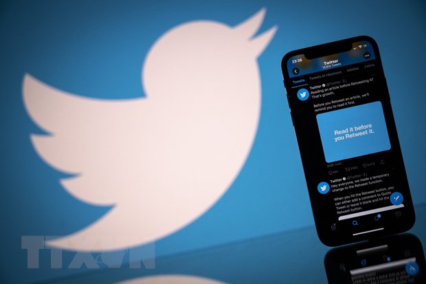 Biểu tượng mạng xã hội Twitter. (Ảnh: AFP/TTXVN)