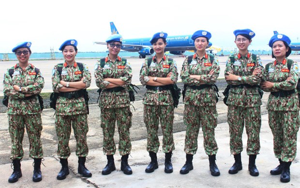 Vietnam highlights women’s role in peacekeeping, peacebuilding Vietnamese female military peacekeeping officers. (Photo: phunuvietnam.vn)