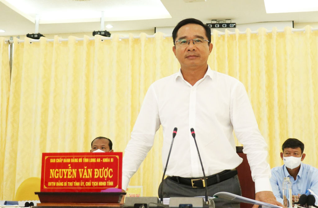 Secretary of the Provincial Party Committee - Nguyen Van Duoc highly appreciates the initiative and positivity of the Provincial Planning Council, the coordination of departments, branches and localities with the consulting unit to develop the draft planning
