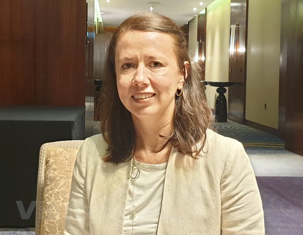 UNDP tin tưởng Việt Nam trúng cử thành viên Hội đồng Nhân quyền LHQ Bà Diana Torres, Trợ lý Trưởng đại diện, Trưởng phòng quản trị và tham gia Chương trình phát triển Liên hợp quốc (UNDP) (Ảnh: Thu Hương/Vietnam+)