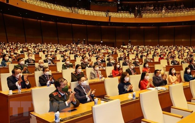 Các đại biểu Quốc hội dự phiên bế mạc Kỳ họp thứ hai, Quốc hội khóa XV. (Ảnh: Trí Dũng/TTXVN)