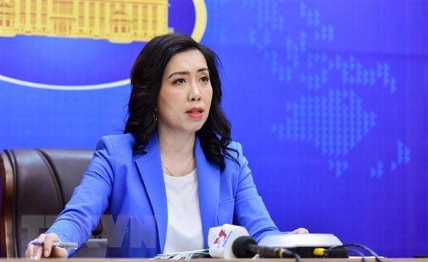 Spokesperson informs about citizen protection work, international issues Spokesperson of the Ministry of Foreign Affairs Le Thi Thu Hang (Photo: VNA)