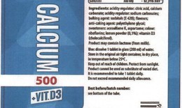 Cục An toàn thực phẩm: Người tiêu dùng nếu đã mua sản phẩm CALCIUM 500 + VIT. D3 thì trả ngay nơi bán
