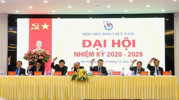 Vietnam Journalists’ Association elects 52-strong Executive Committee At the working session (Photo: VNA)