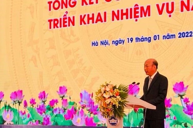 Chairman of Vinacomin Member Council Le Minh Chuan speaks at the event. (Photo: VNA)