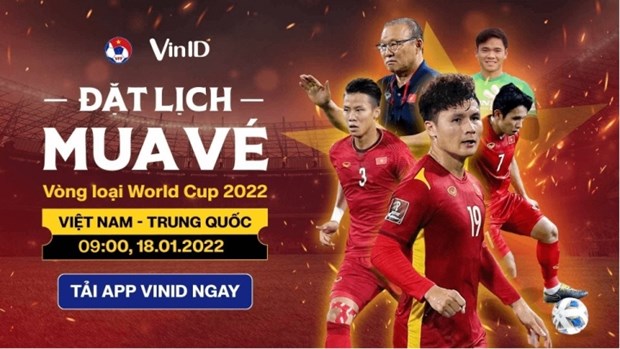 Thời gian bán vé xem trận đấu giữa đội tuyển Việt Nam và Trung Quốc sẽ kéo dài tới 24 giờ ngày 23/1/2022.