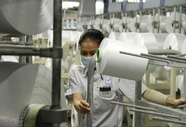 A worker works on a VNPOLY's production line (Photo: tienphong.vn)