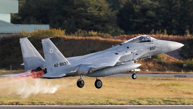 Máy bay chiến đấu F-15 của Lực lượng Phòng vệ trên không Nhật Bản. (Nguồn: asia.nikkei.com)