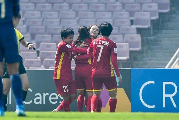 Niềm vui của đội tuyển nữ Việt Nam.