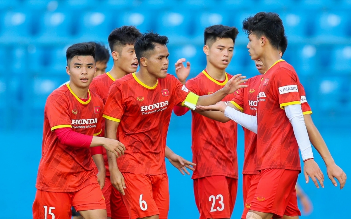 U23 Việt Nam của HLV Đinh Thế Nam nhiều khả năng sẽ chơi theo sơ đồ 4-3-3 thay vì sơ đồ 3-5-2 như dưới tay HLV Park Hang Seo. (Ảnh: VFF)
