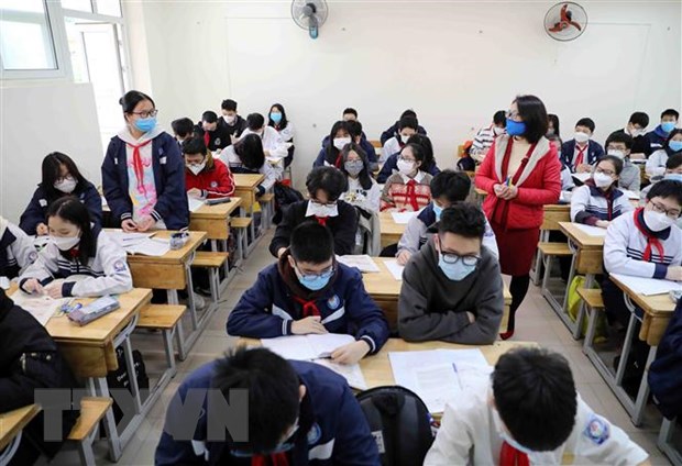 Dạy học linh hoạt, đảm bảo an toàn cho học sinh. (Ảnh: Thanh Tùng/TTXVN)