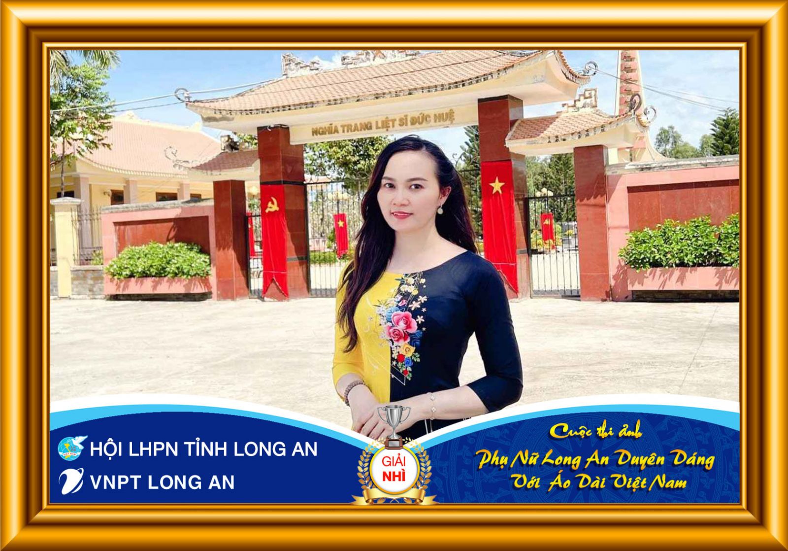 Thí sinh Nguyễn Thị Cẩm Tiên đoạt giải nhất cuộc thi ảnh ‘Phụ nữ Long An duyên dáng với áo dài Việt Nam’