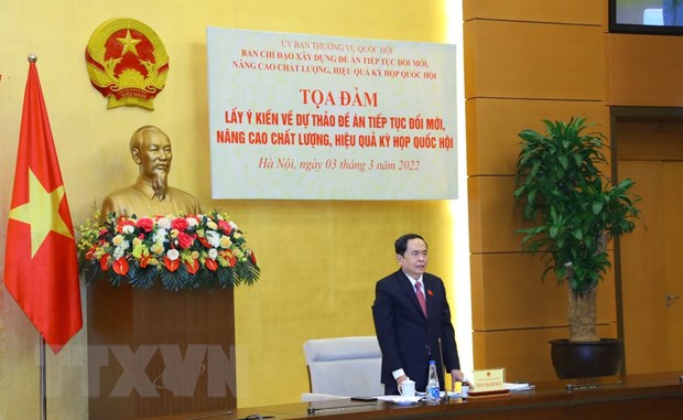 Phó Chủ tịch Thường trực Quốc hội Trần Thanh Mẫn phát biểu chỉ đạo. (Ảnh: Văn Điệp/TTXVN)