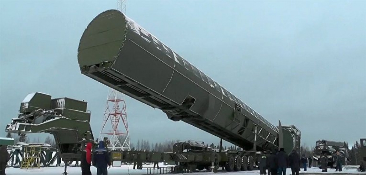 Tên lửa "Sarmat" - một trong những thành tựu mới của nền công nghiệp quốc phòng Nga (Ảnh: BQP Nga)