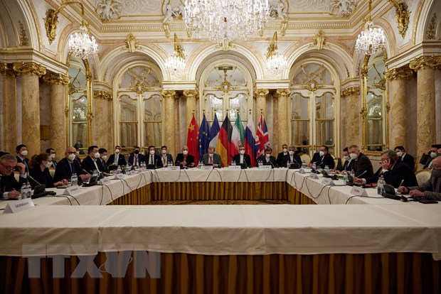 Quang cảnh vòng đàm phán khôi phục thỏa thuận hạt nhân Iran tại Vienna, Áo ngày 27/12/2021. (Ảnh: AFP/TTXVN)