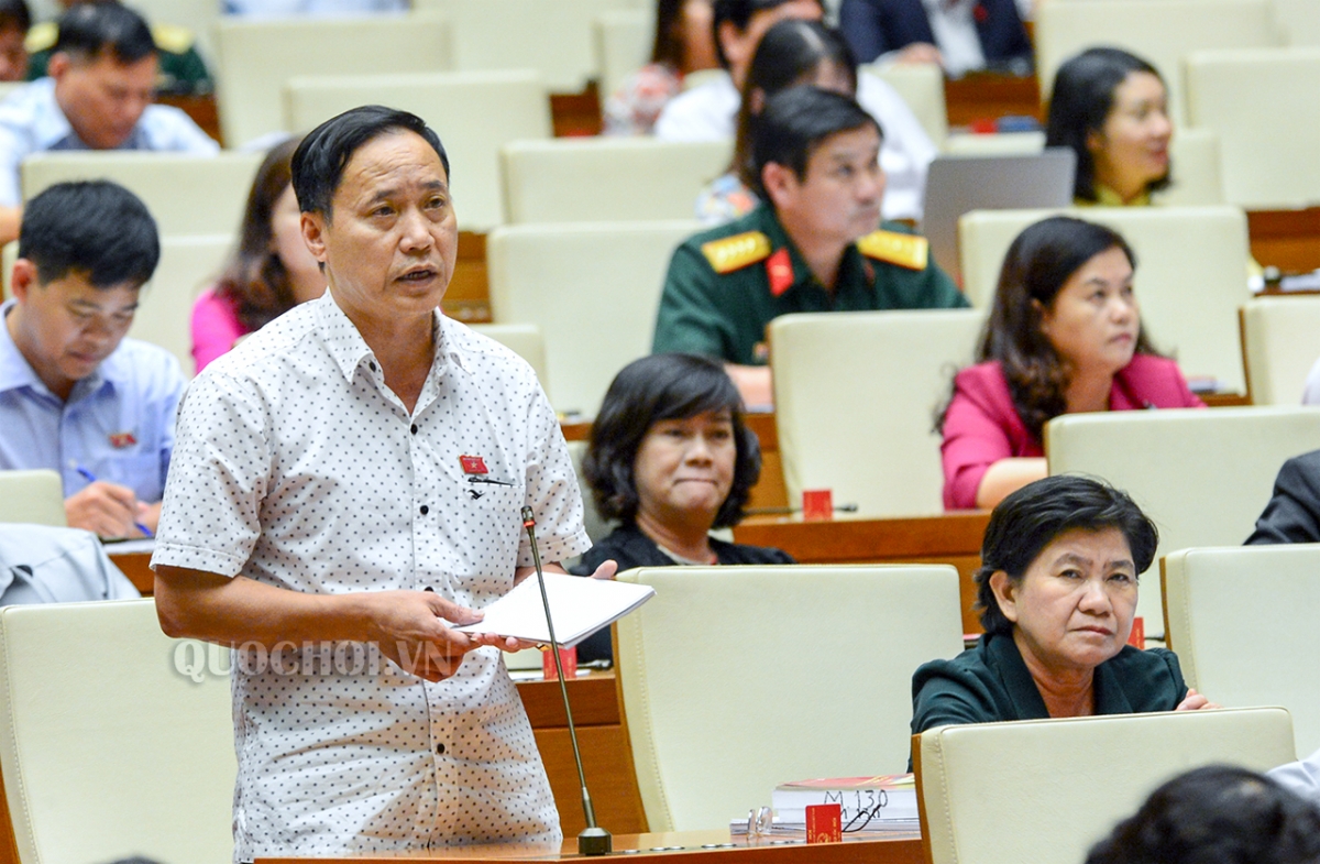 Ông Nguyễn Mai Bộ phát biểu trên nghị trường khóa XIV (Ảnh: Quốc hội)