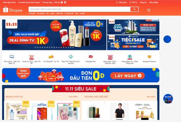 Nhiều chương trình khuyến mãi hấp dẫn trên trang thương mại điện tử Shopee. (Ảnh chụp màn hình)