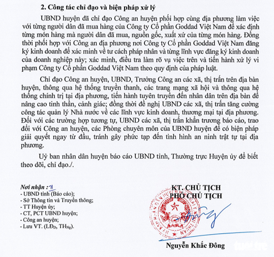 UBND huyện Ninh Hải chỉ đạo Công an huyện tiến hành xác minh vụ việc - Ảnh: NT
