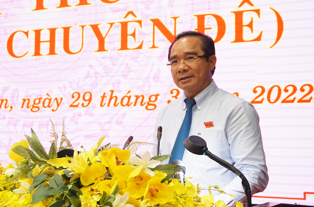 Secretary of the Provincial Party Committee, Chairman of the Provincial People's Council - Nguyen Van Duoc deliveres the opening speech