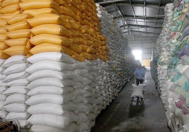 Kho gạo dự trữ xuất khẩu của Công ty Lương thực Thành phố Hồ Chí Minh. (Ảnh: Đình Huệ/TTXVN)
