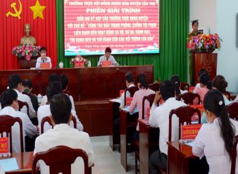 HĐND huyện Tân Trụ tổ chức phiên giải trình giữa 2 kỳ họp