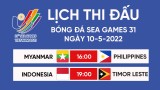 Lịch thi đấu bóng đá SEA Games 31 hôm nay 10/5: U23 Việt Nam “soi giò” đối thủ