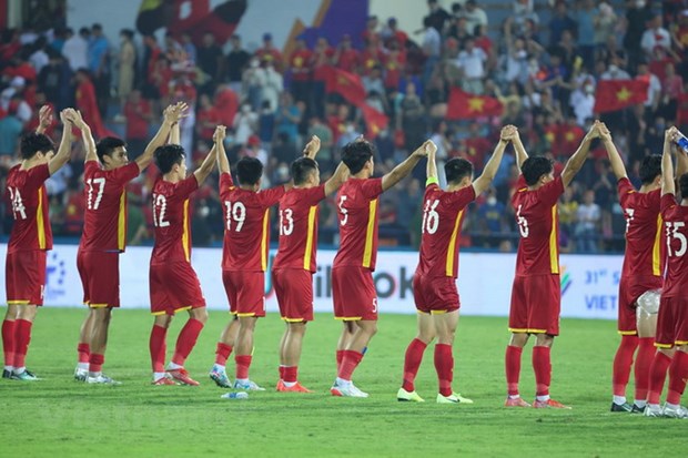 U23 Việt Nam đứng trước cơ hội lịch sử, giành tấm huy chương vàng SEA Games trên sân nhà. (Ảnh: Hải An/Vietnam+)