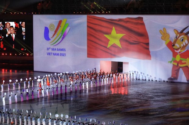 Đoàn thể thao Việt Nam tại Lễ khai mạc SEA Games 31. (Ảnh: TTXVN)