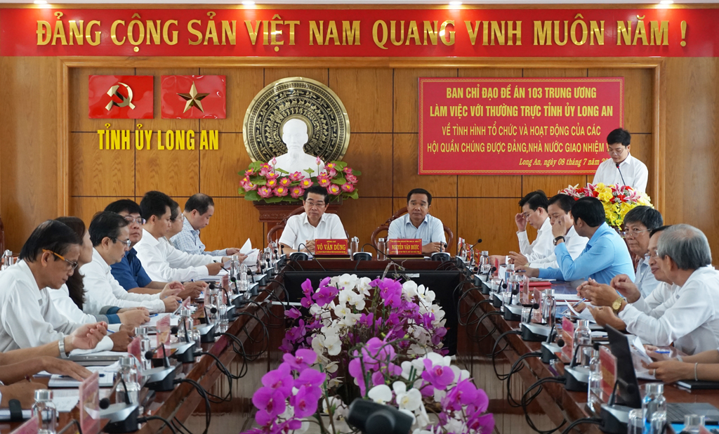 Ban Chỉ đạo Đề án 103 Trung ương làm việc với Thường trực Tỉnh ủy Long An