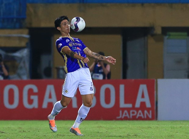 Đoàn Văn Hậu trở lại thi đấu cùng Hà Nội FC ở trận gặp Hải Phòng. (Ảnh: FBNV)