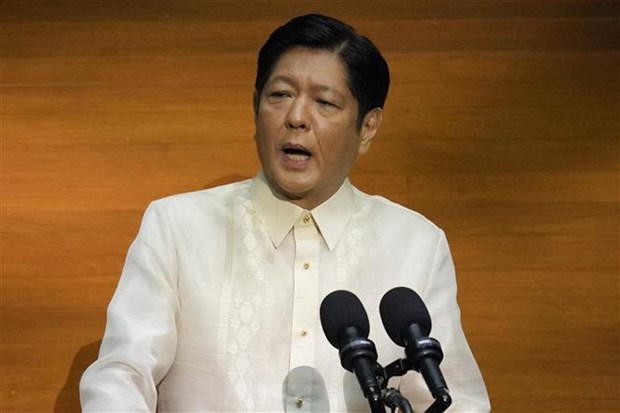 Philippine President delivers first national statement at parliament Philippine President Ferdinand Marcos Jr (Photo: AFP/VNA)