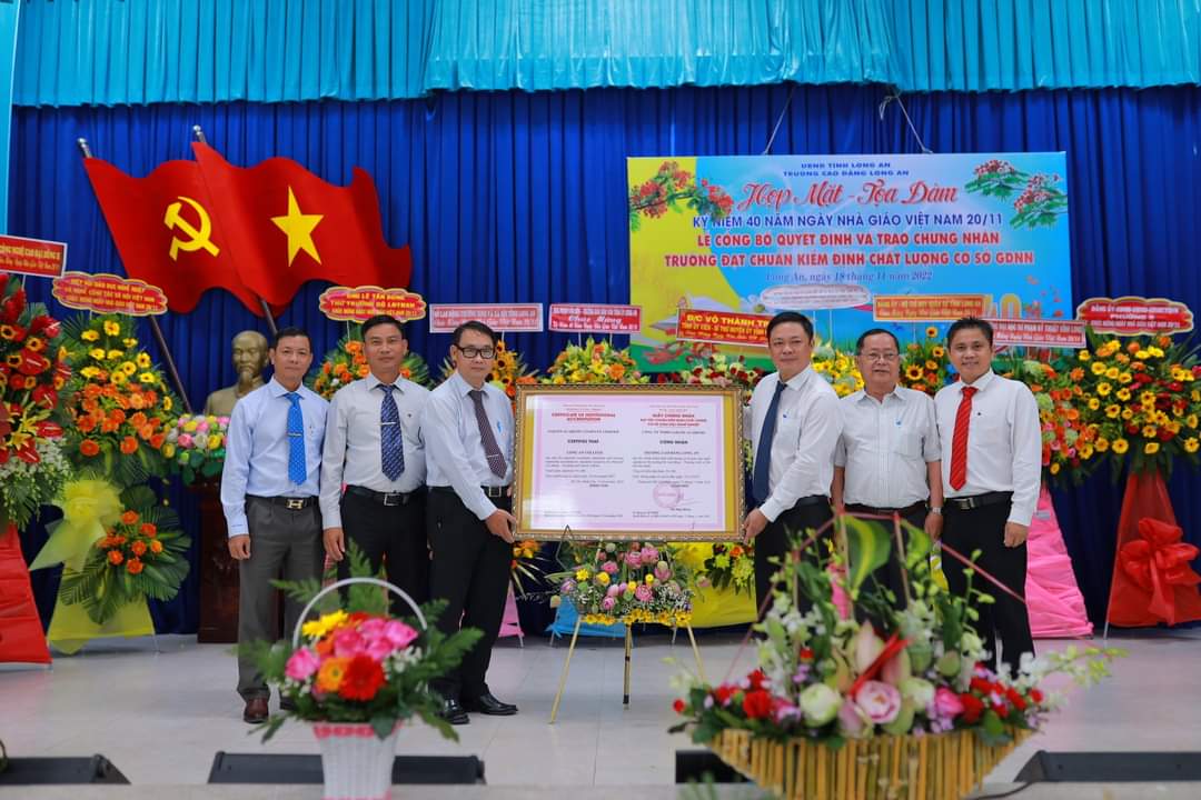 Trường Cao đẳng Long An đạt chuẩn kiểm định chất lượng cơ sở giáo dục nghề nghiệp