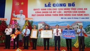 Mỹ Lộc đón nhận danh hiệu xã đạt chuẩn nông thôn mới nâng cao năm 2021