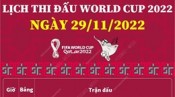 Cập nhật lịch thi đấu World Cup ngày 29/11