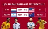 Lịch thi đấu World Cup 2022 hôm nay 3/12: Argentina và Hà Lan khởi đầu vòng 1/8