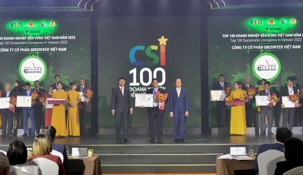GREENFEED được vinh danh trong top 100 doanh nghiệp bền vững tại Việt Nam năm 2022