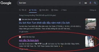 Web cờ bạc mạo danh tên miền UBND tỉnh Kon Tum