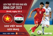 Lịch trực tiếp U23 Việt Nam gặp Iraq ở Doha Cup 2023