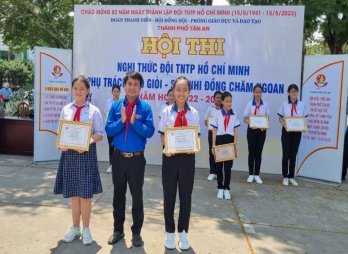 TP.Tân An: Trường THCS Trần Phú đoạt giải nhất Hội thi Nghi thức Đội