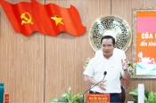 Secretary of Provincial Party Committee - Nguyen Van Duoc surveys key project in Tan An city