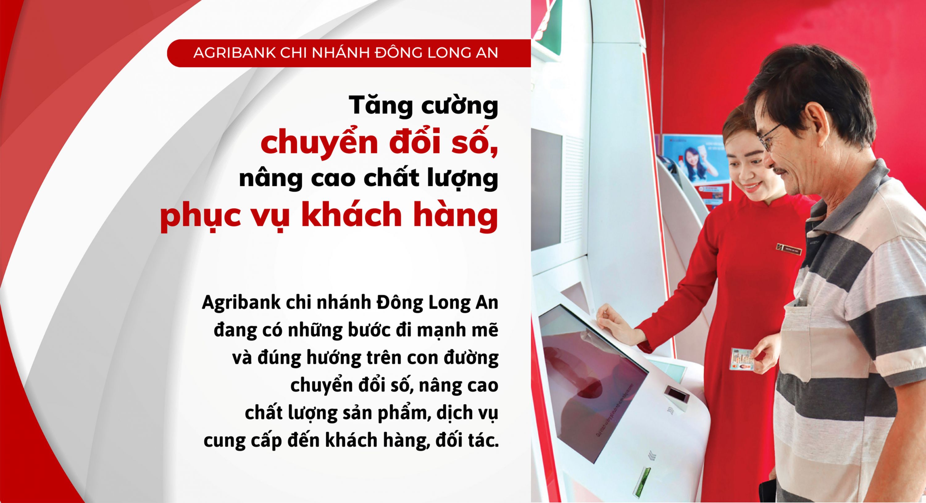 Agribank chi nhánh Đông Long An tăng cường chuyển đổi số, nâng cao chất lượng phục vụ khách hàng